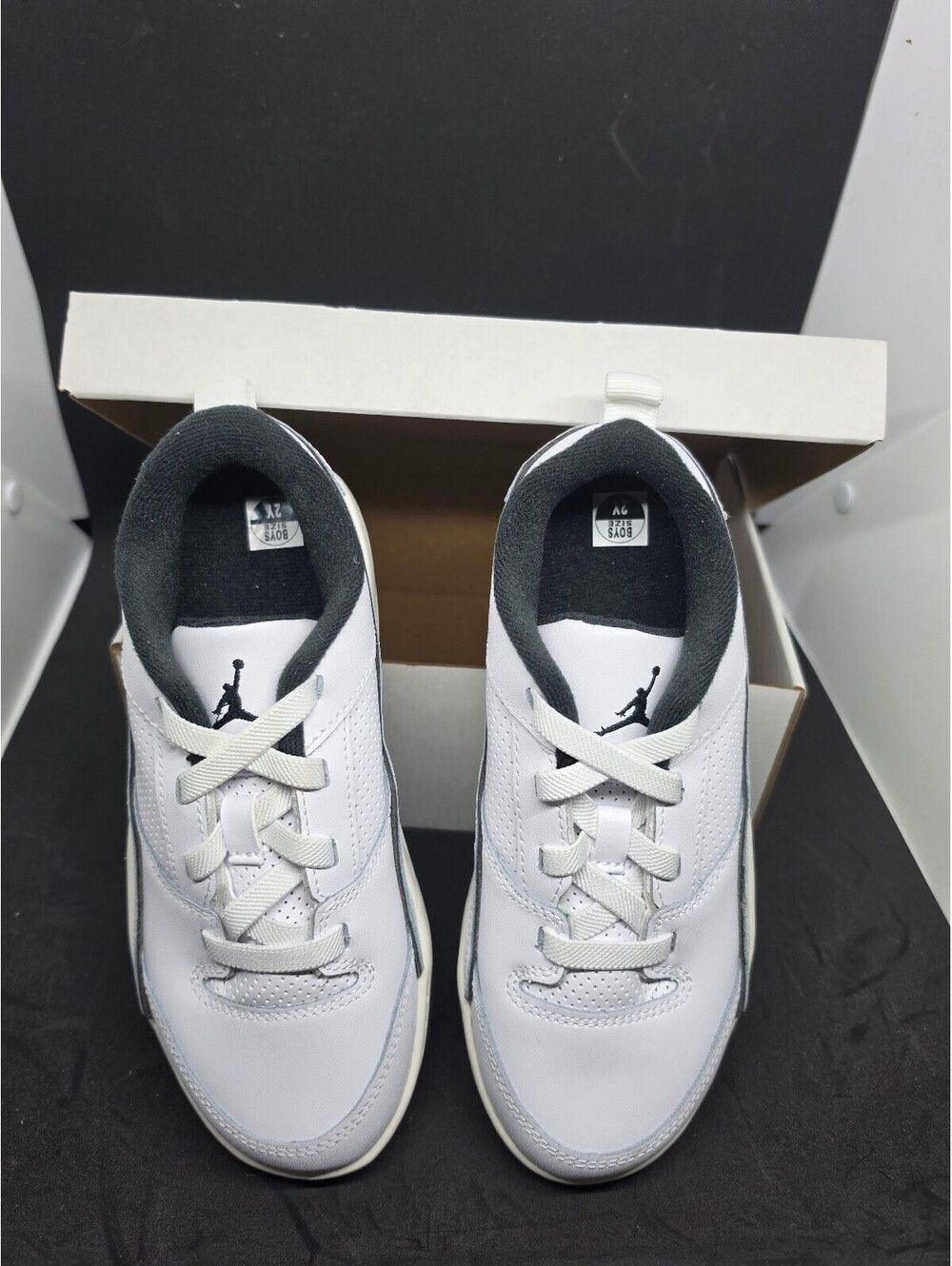 Jordan Flight Court Kids Shoes White/Black Size 2.0 *NEW IN BOX*